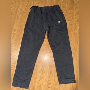 Nike Sweatpants Mens Medium Gray Joggers Fleece Swoosh Athletic Casual